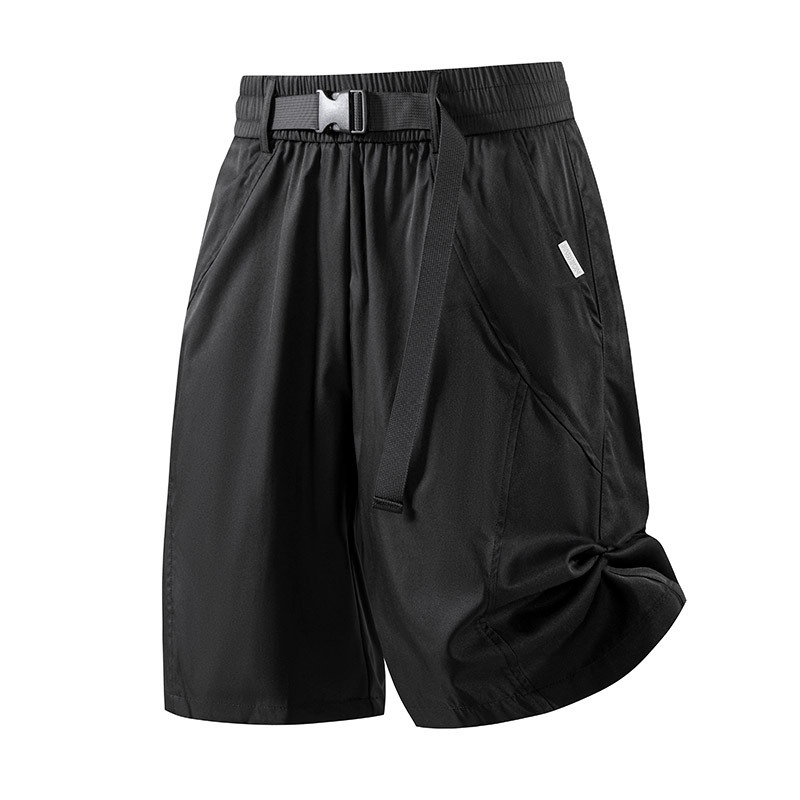Pantalones cortos cargo de estilo técnico para hombre con cinturón de hebilla - Corte informal