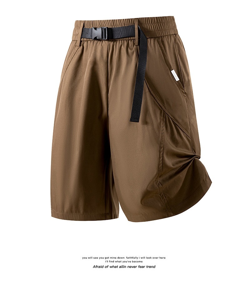 Pantalones cortos cargo de estilo técnico para hombre con cinturón de hebilla - Corte informal