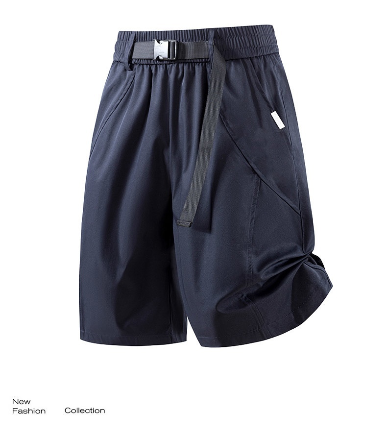 Pantalones cortos cargo de estilo técnico para hombre con cinturón de hebilla - Corte informal