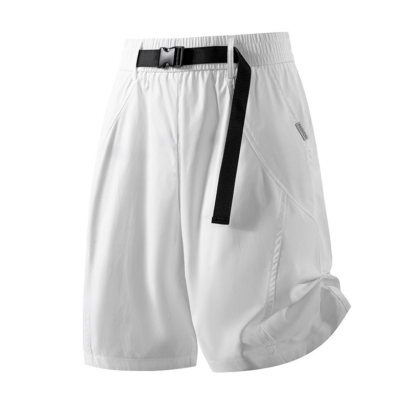 Pantalones cortos cargo de estilo técnico para hombre con cinturón de hebilla - Corte informal