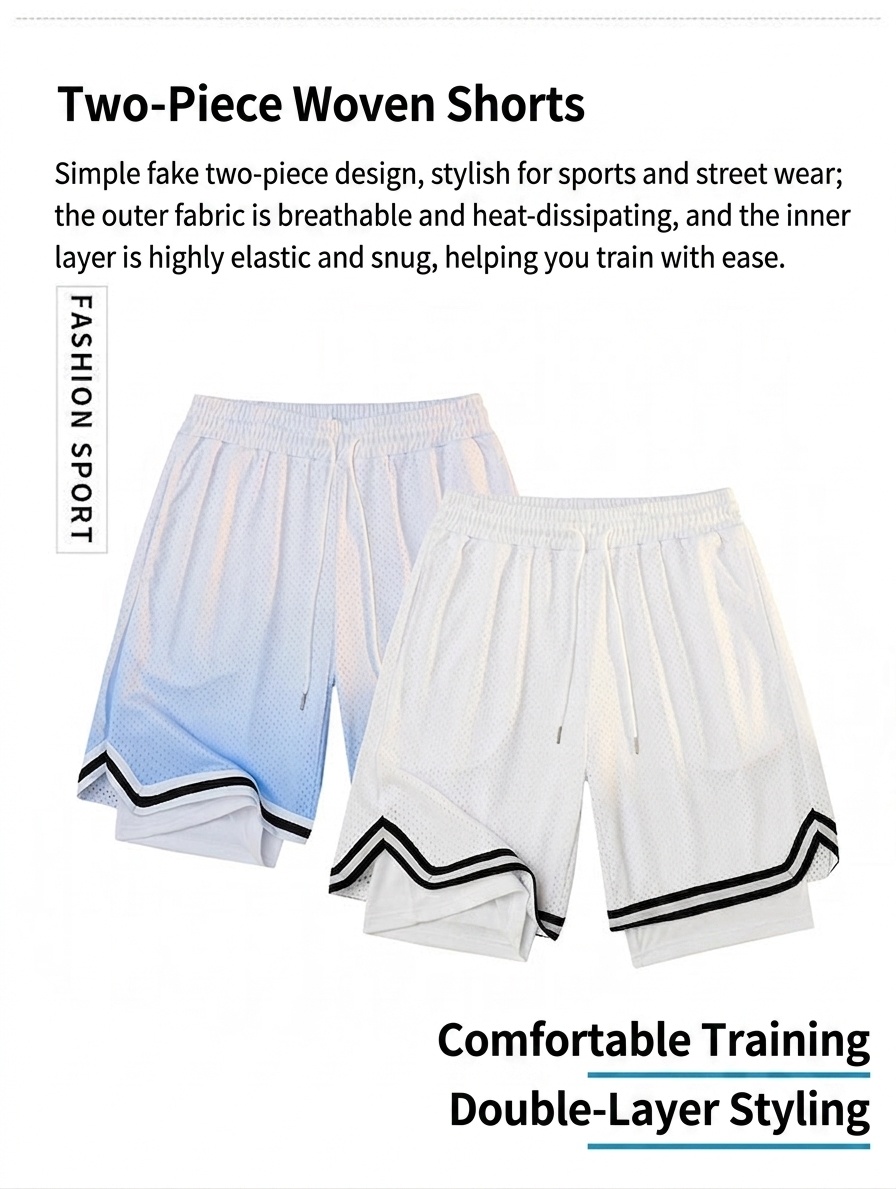 Pantalones cortos de baloncesto de malla para hombre con forro y bolsillos.