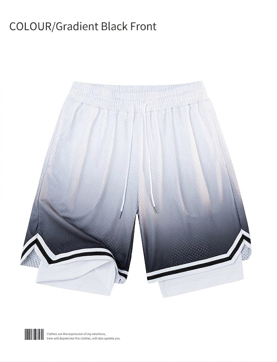 Pantalones cortos de baloncesto de malla para hombre con forro y bolsillos.