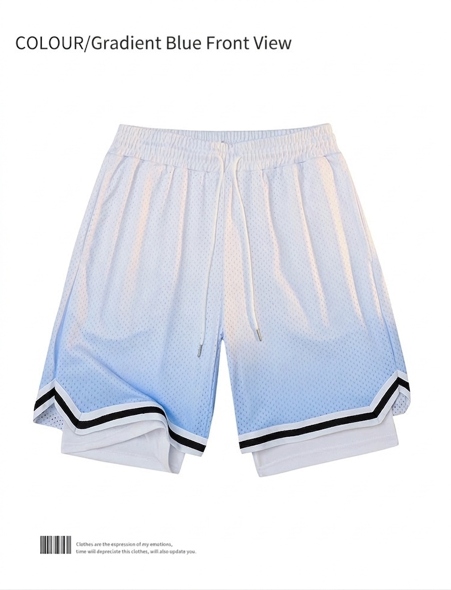 Pantalones cortos de baloncesto de malla para hombre con forro y bolsillos.