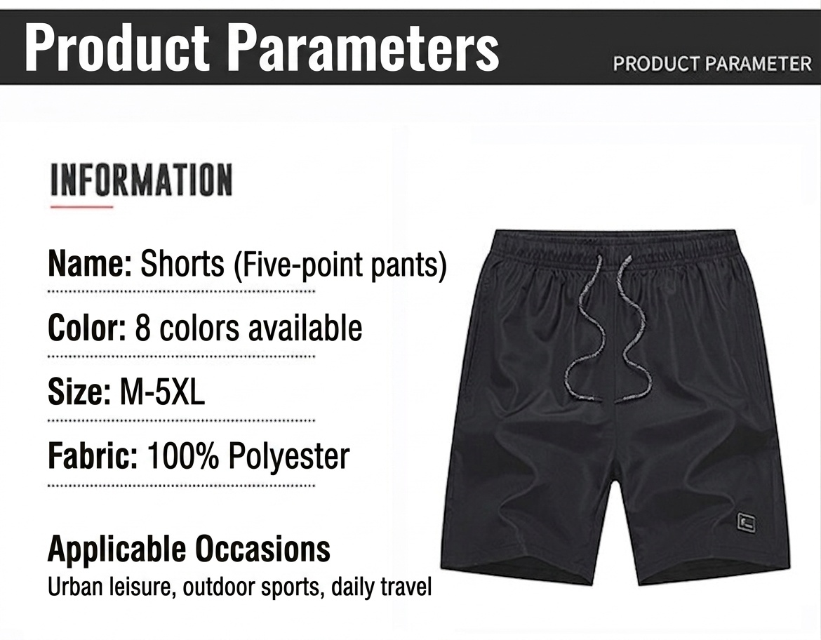 Schnelltrocknende Herren-Sportshorts mit Taschen und Kordelzug