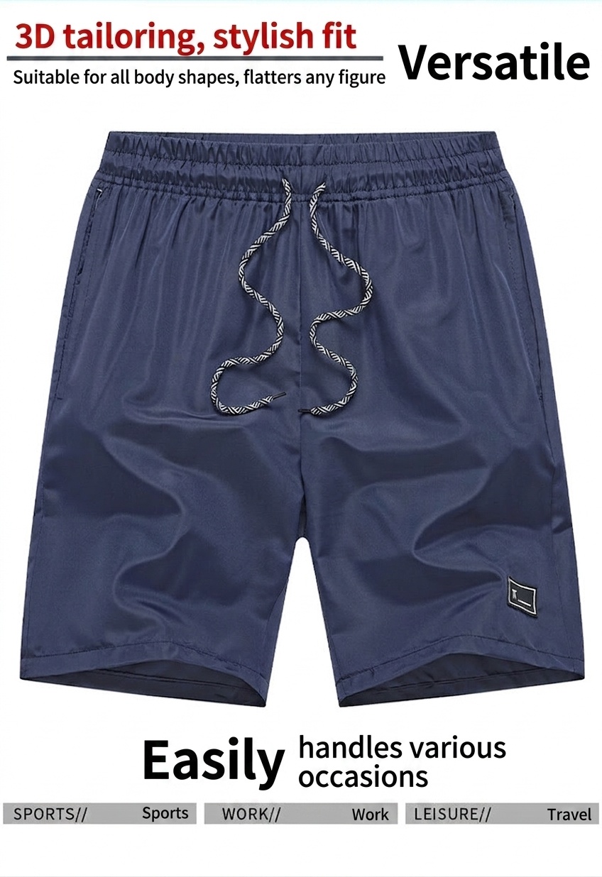 Schnelltrocknende Herren-Sportshorts mit Taschen und Kordelzug