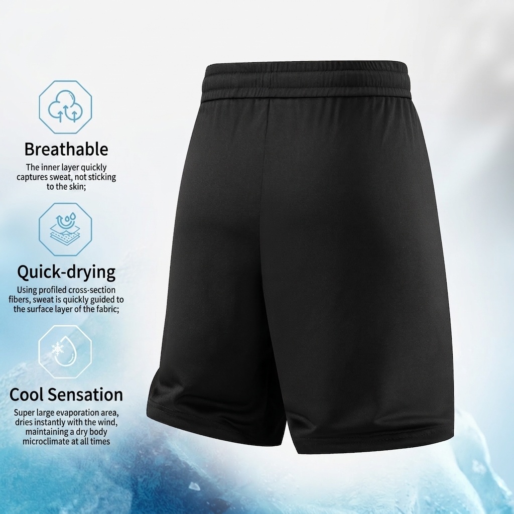 Pantalones cortos deportivos de secado rápido para hombre - Transpirables para gimnasio y running