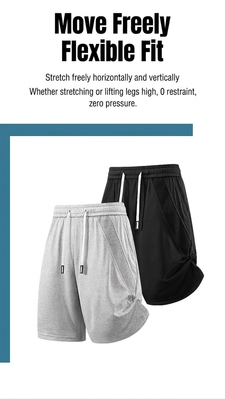 Pantalones cortos deportivos de secado rápido para hombre - Transpirables para gimnasio y running