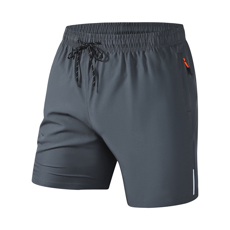 Pantalones cortos deportivos de secado rápido para hombre con bolsillo con cremallera