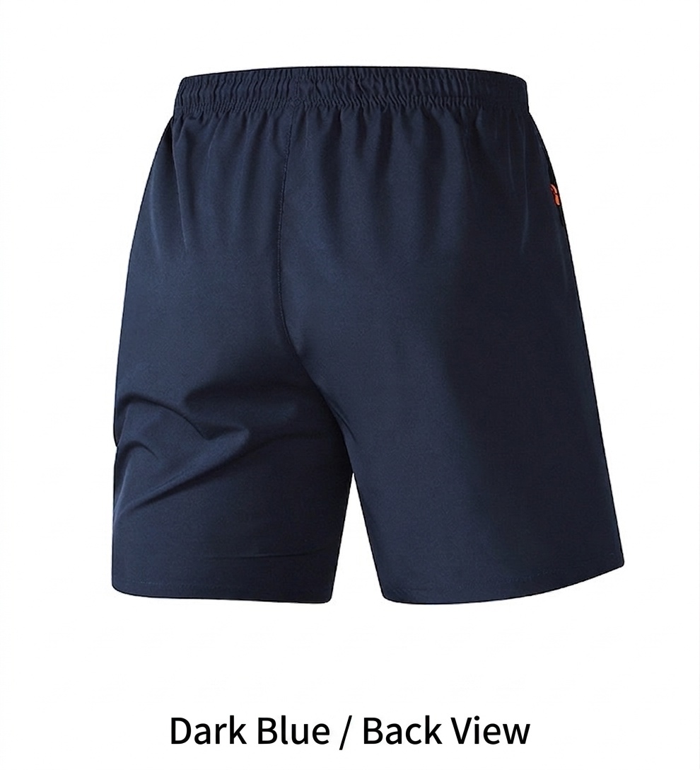 Pantalones cortos deportivos de secado rápido para hombre con bolsillo con cremallera