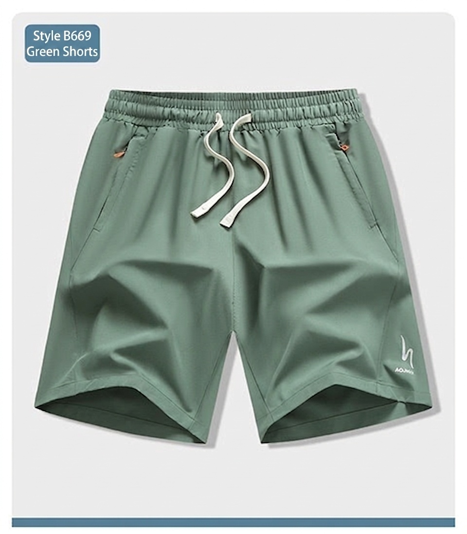 Sportliche Herren-Shorts aus Eisseide, schnelltrocknend, mit Reißverschlusstaschen
