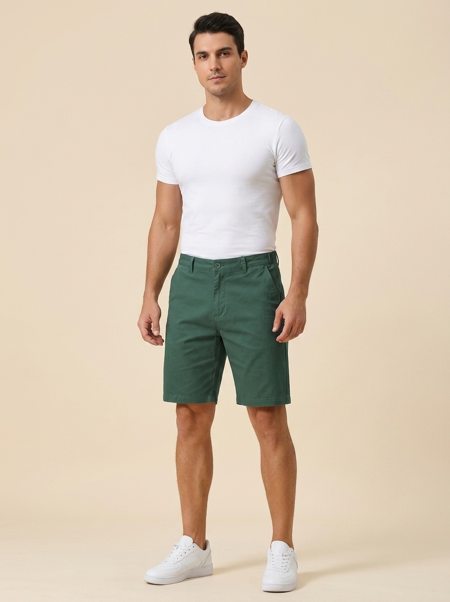 Pantalones cortos chinos elásticos y cómodos para hombre - Estilo casual y deportivo