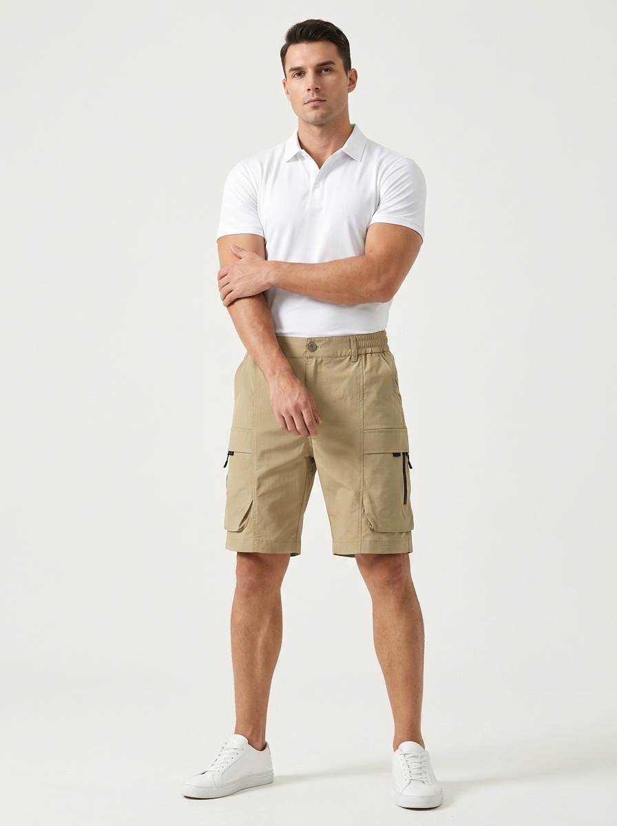 Pantalones cortos tácticos cargo para hombre - Prendas de exterior de secado rápido