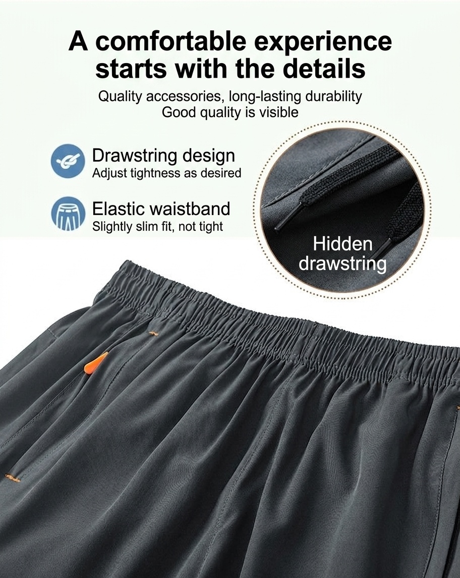 Pantalones cortos deportivos transpirables para hombre - Secado rápido para gimnasio y running