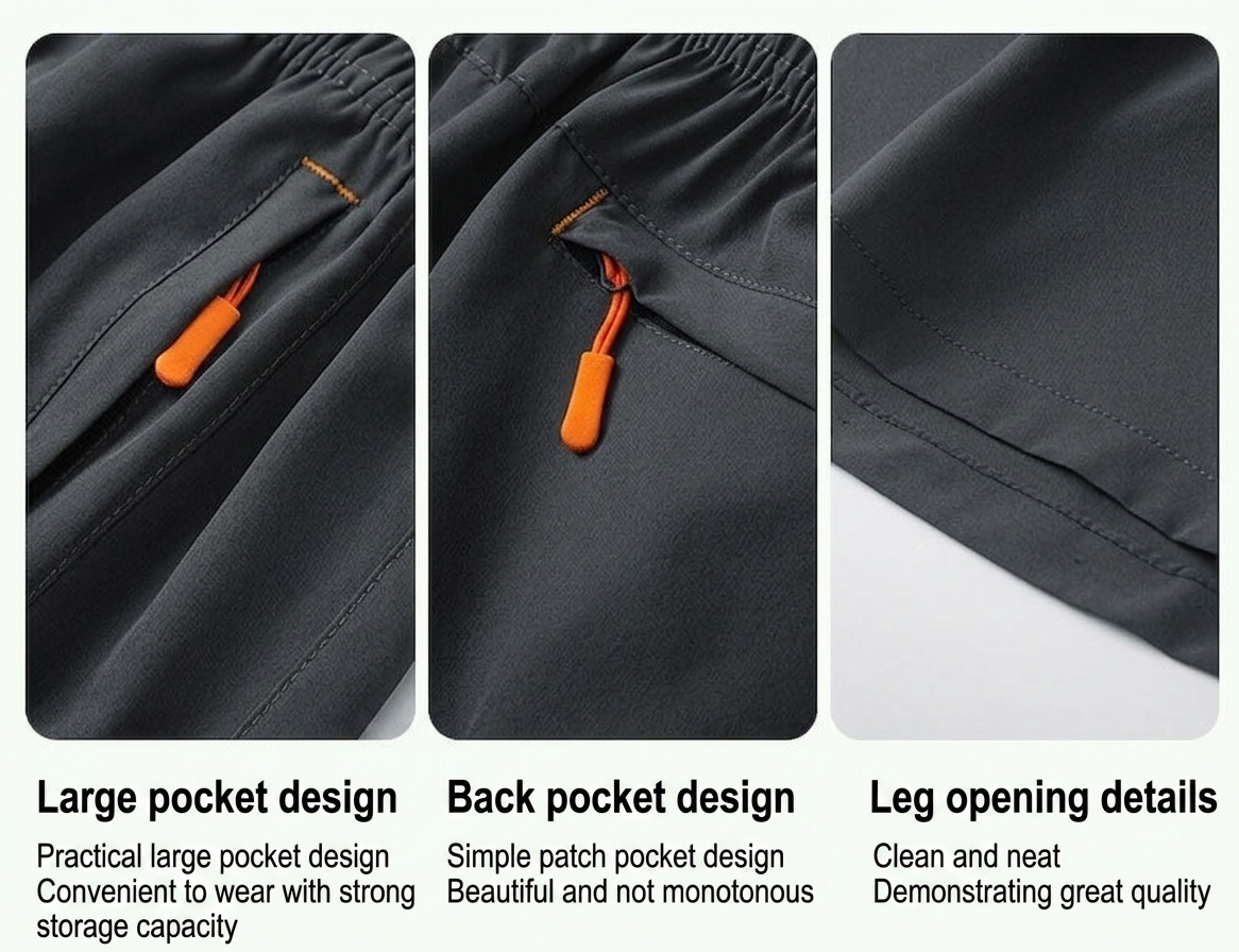 Pantalones cortos deportivos transpirables para hombre - Secado rápido para gimnasio y running