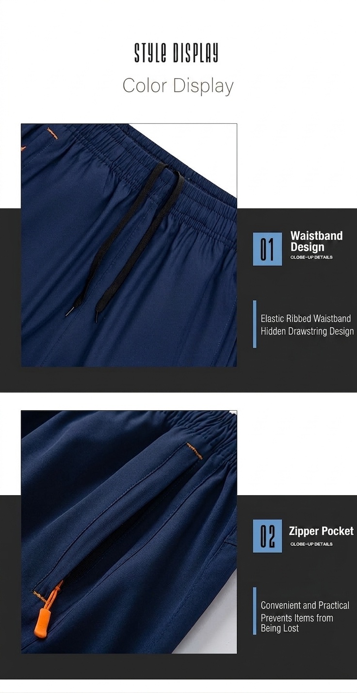 Pantalones cortos deportivos transpirables para hombre - Secado rápido para gimnasio y running