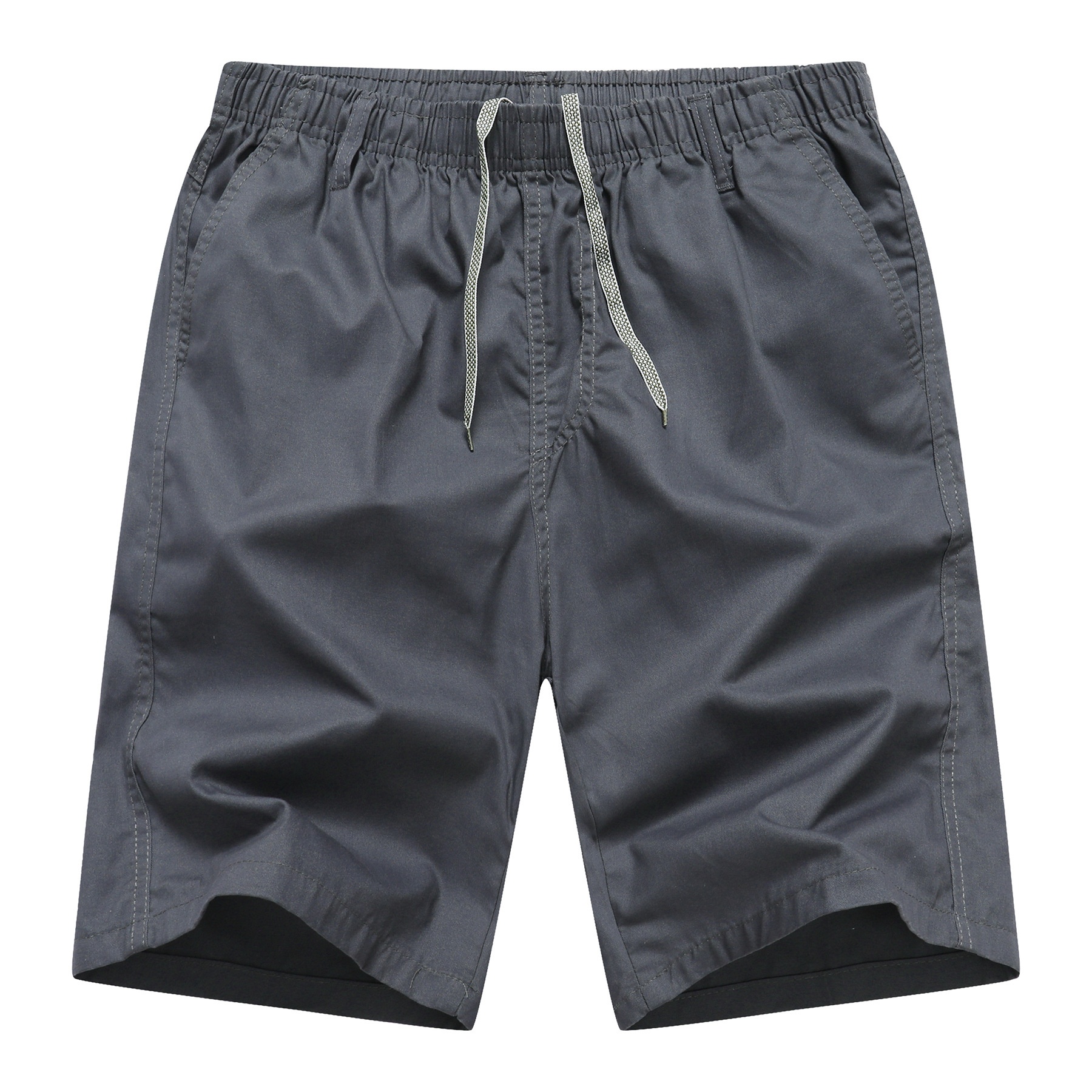 Pantalones cortos deportivos casuales para hombre con cintura elástica y cordón ajustable.
