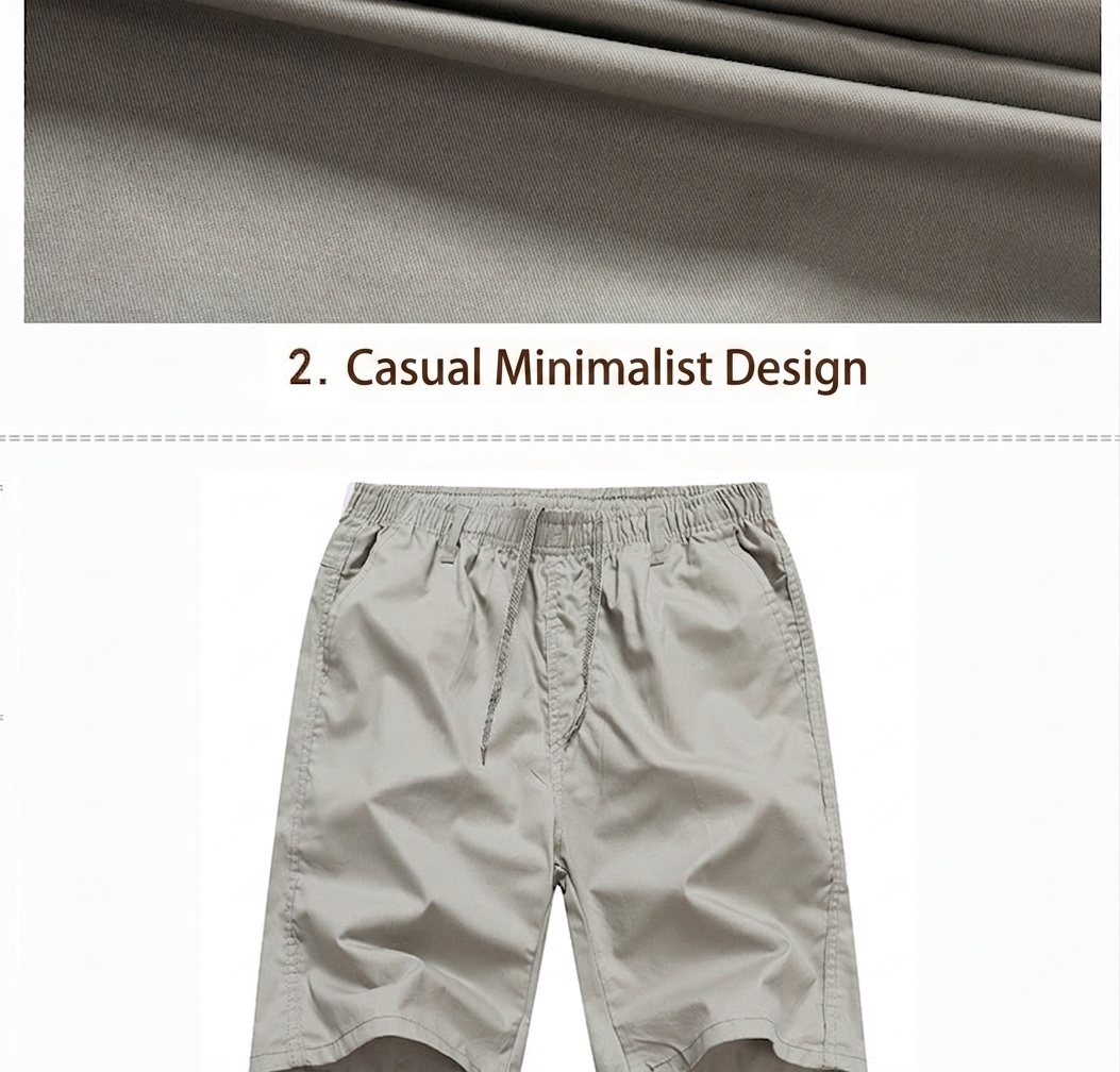 Pantalones cortos deportivos casuales para hombre con cintura elástica y cordón ajustable.