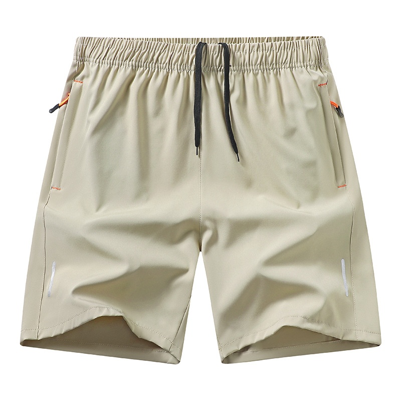 Pantalones cortos deportivos de secado rápido para hombre con bolsillos con cremallera.