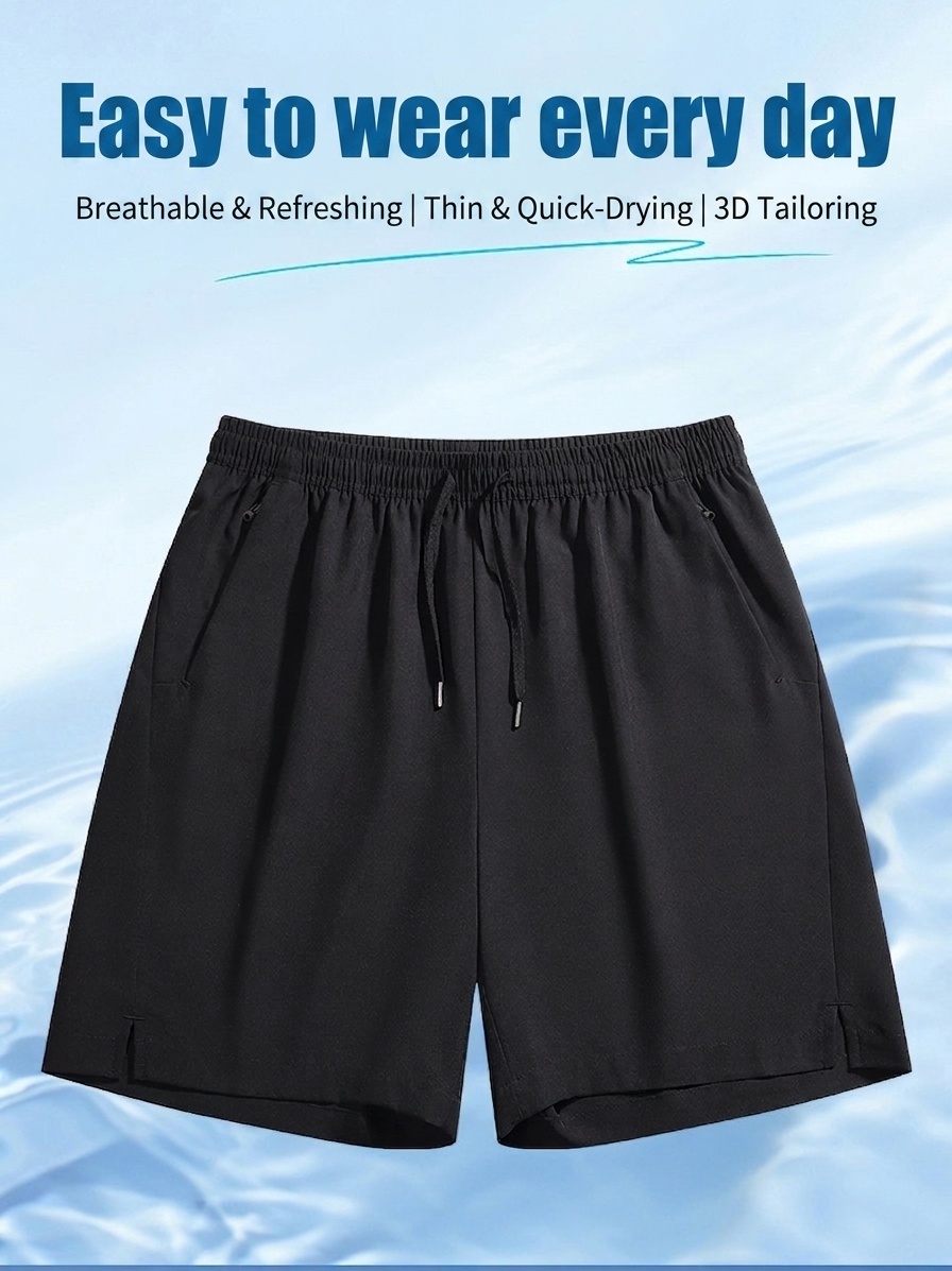 Pantalones cortos deportivos de secado rápido para hombre con bolsillos