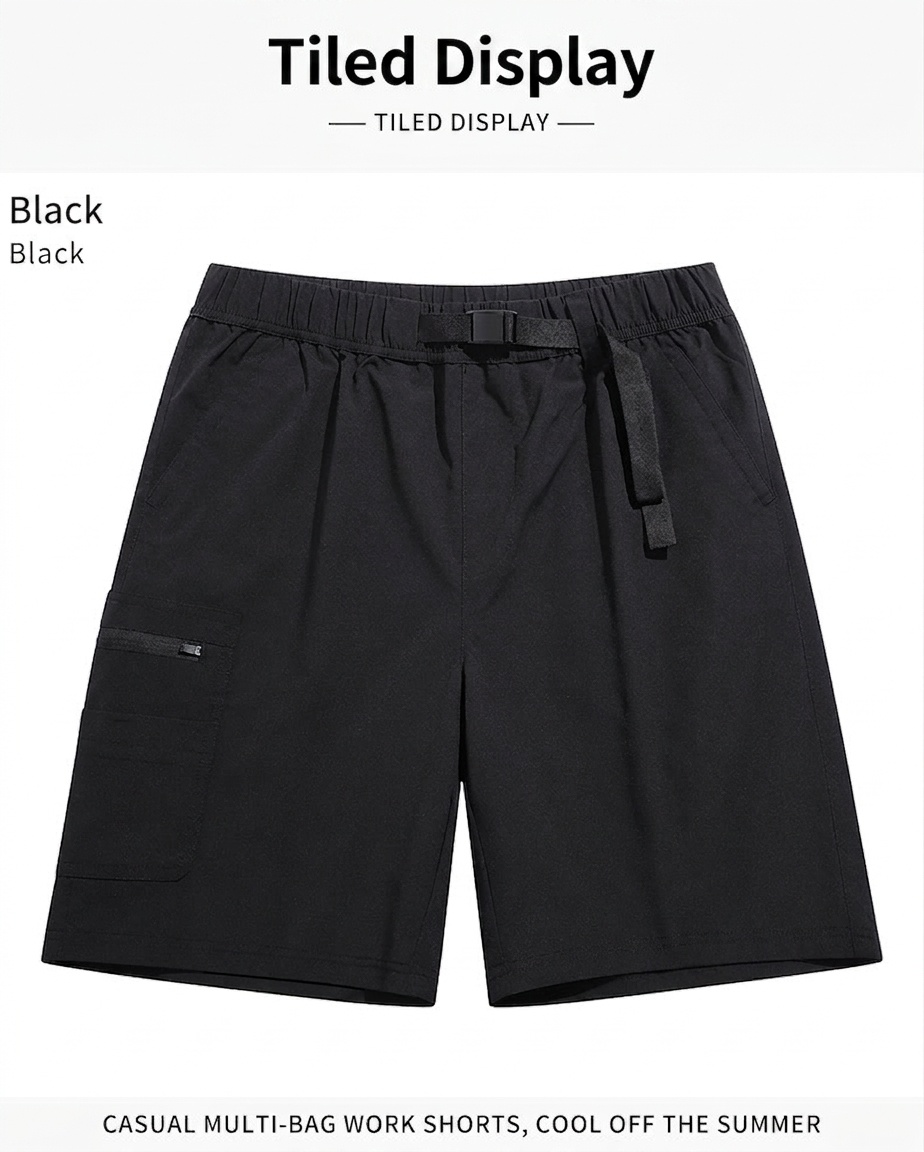 Schnelltrocknende Outdoor-Cargoshorts für Herren mit Gürtel