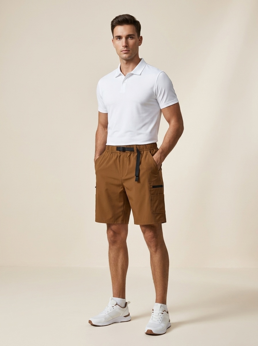 Schnelltrocknende Outdoor-Cargoshorts für Herren mit Gürtel