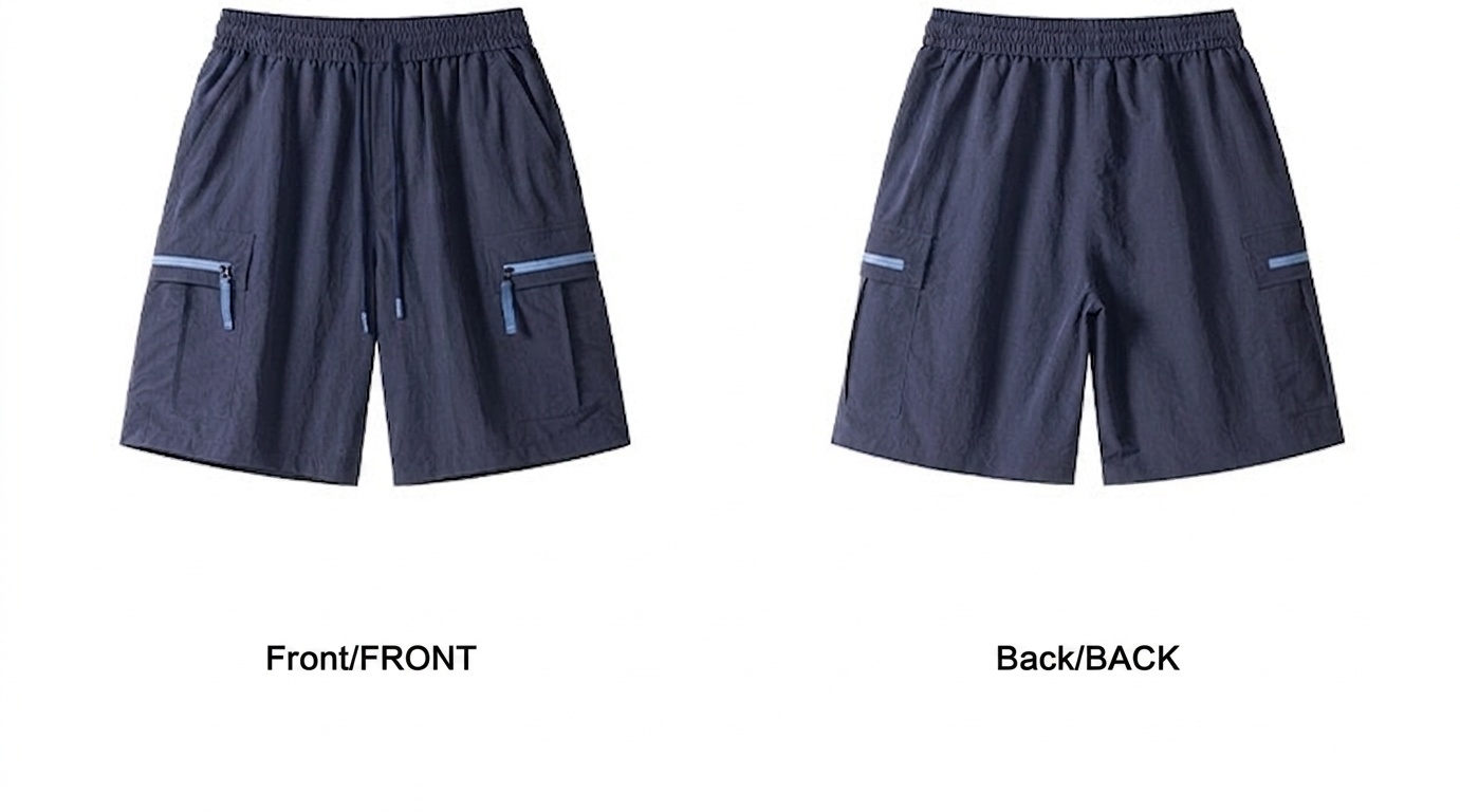 Pantalones cortos cargo informales para hombre con bolsillos con cremallera - Ropa deportiva