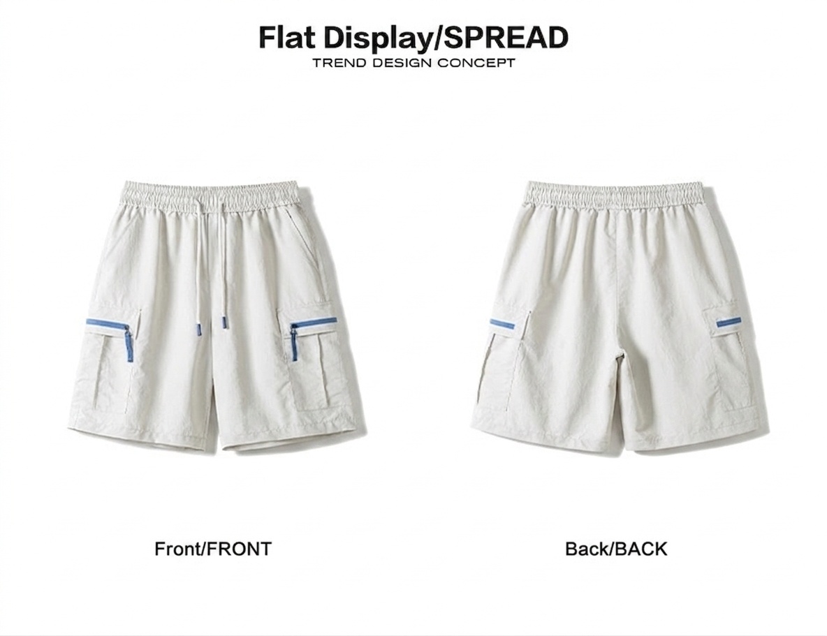 Pantalones cortos cargo informales para hombre con bolsillos con cremallera - Ropa deportiva
