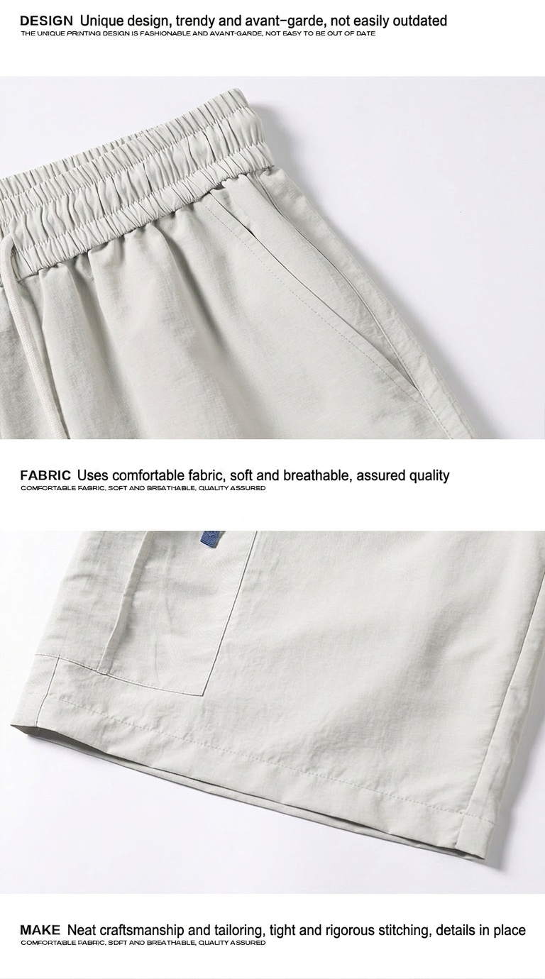 Pantalones cortos cargo informales para hombre con bolsillos con cremallera - Ropa deportiva