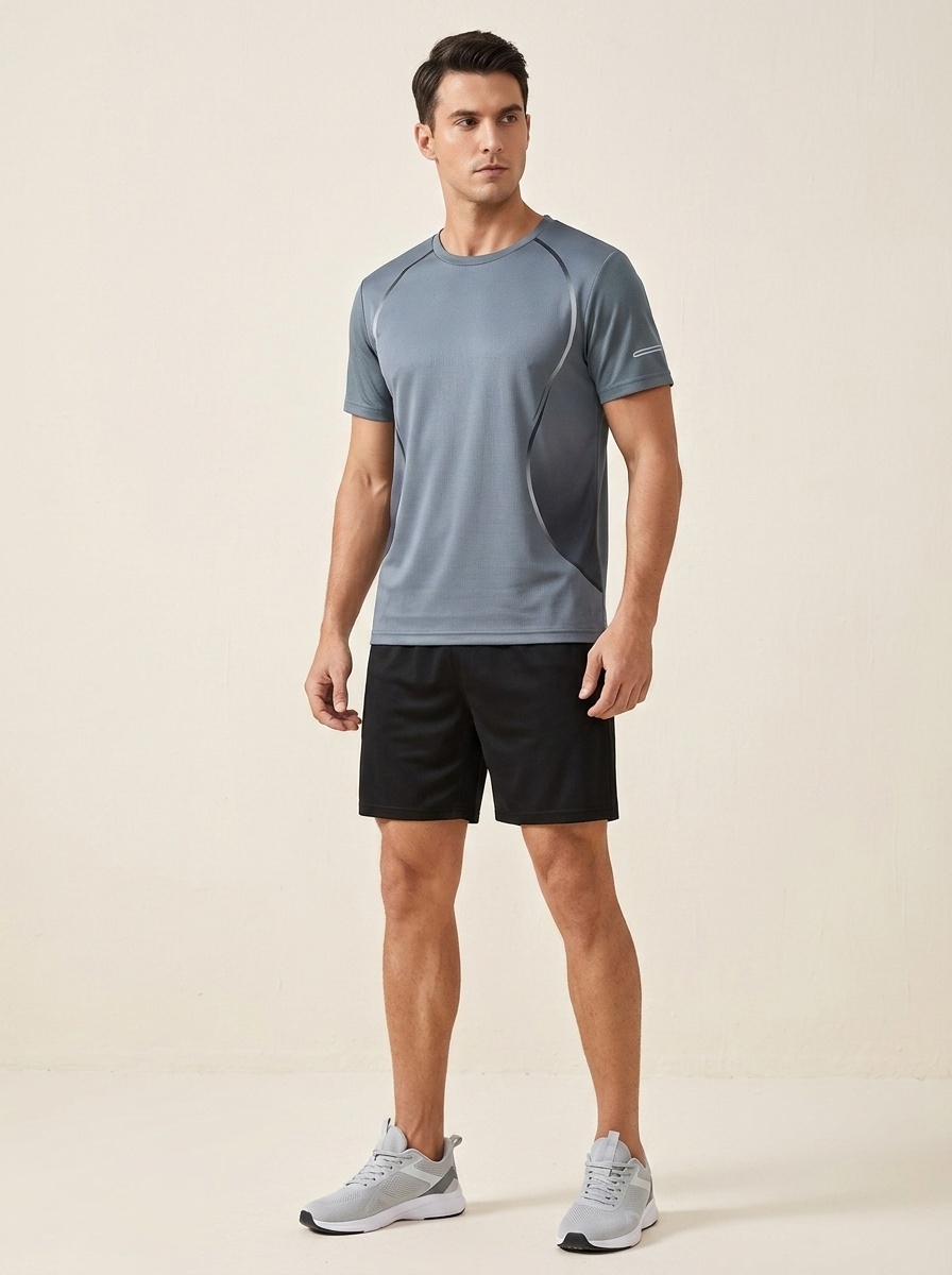 Conjunto deportivo de hombre de secado rápido: camiseta y pantalón corto - Ropa deportiva