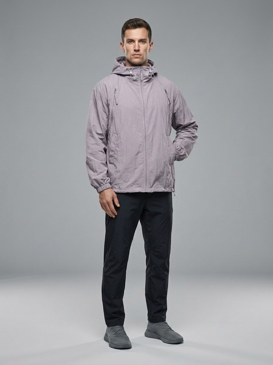 Veste unisexe légère à capuche avec traitement déperlant durable et protection solaire UPF50+