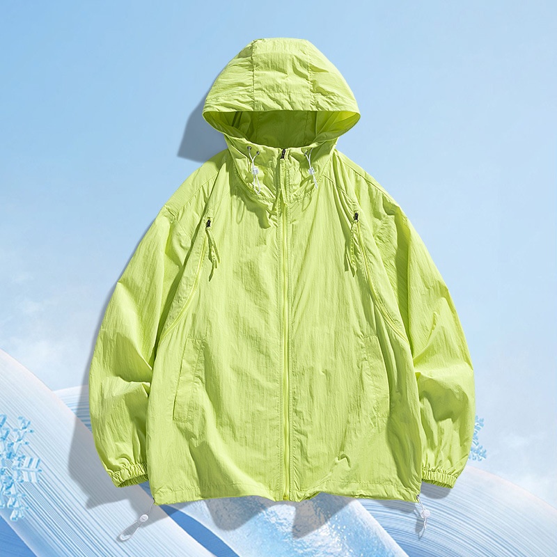 Veste unisexe légère à capuche avec traitement déperlant durable et protection solaire UPF50+