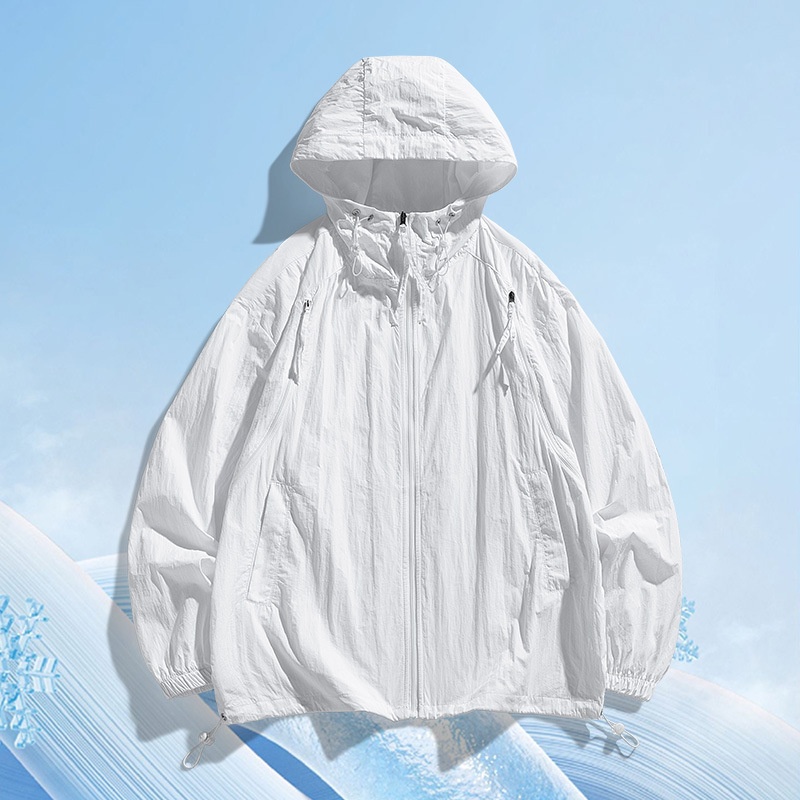 Veste unisexe légère à capuche avec traitement déperlant durable et protection solaire UPF50+
