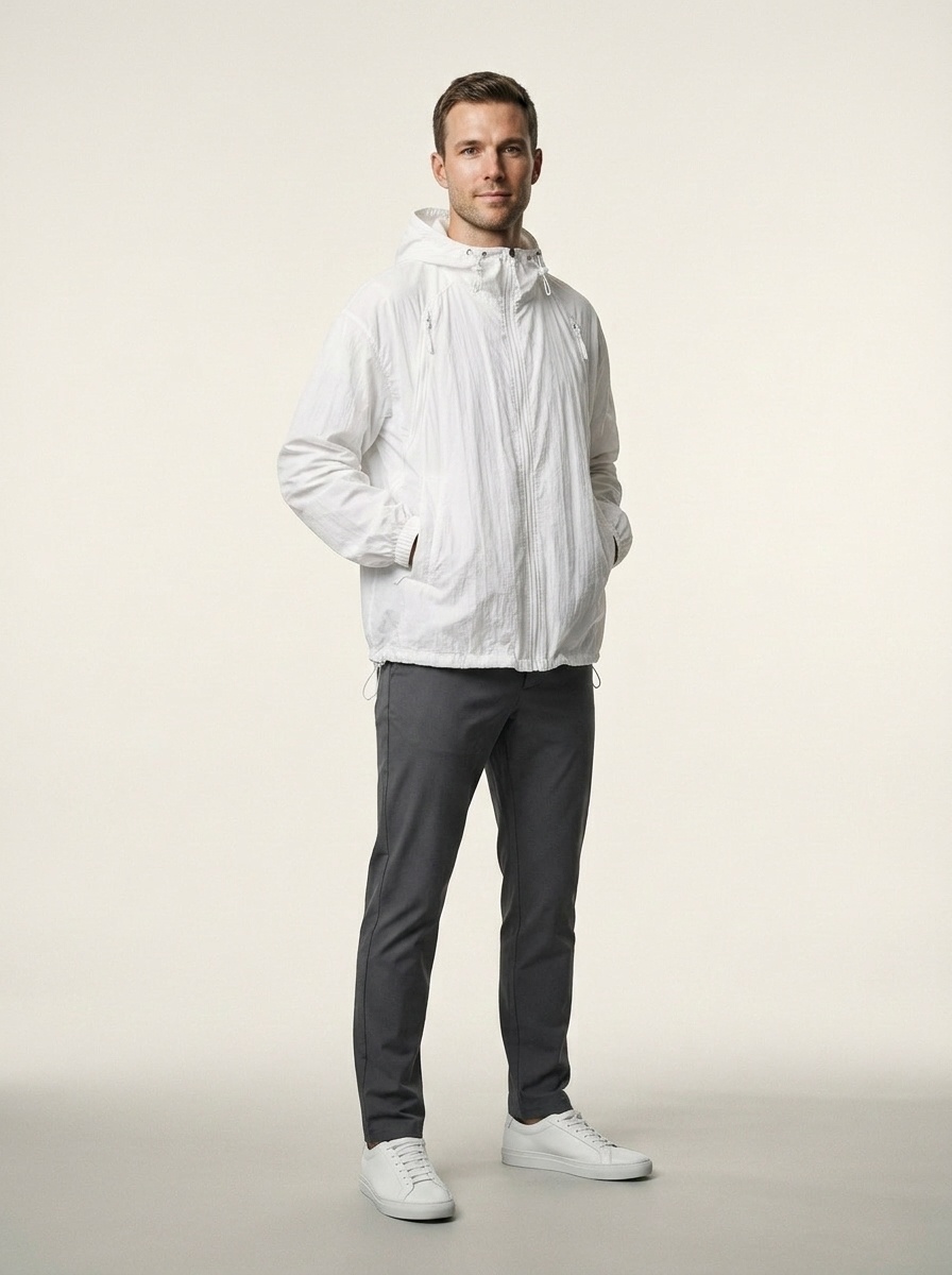Veste unisexe légère à capuche avec traitement déperlant durable et protection solaire UPF50+