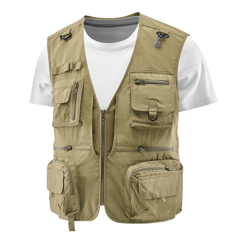 Gilet de pêche multipoches pour homme avec dos en filet