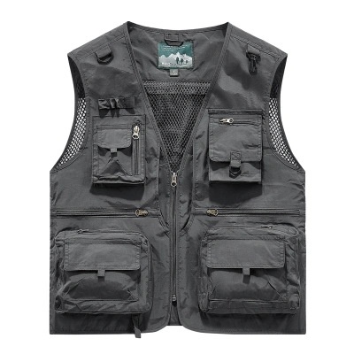 Gilet de pêche multipoches pour homme avec dos en filet