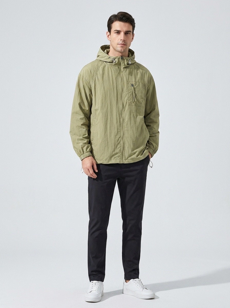 Men's Lightweight Hooded Sun Protection UPF50+ Jacket - Quick Dry