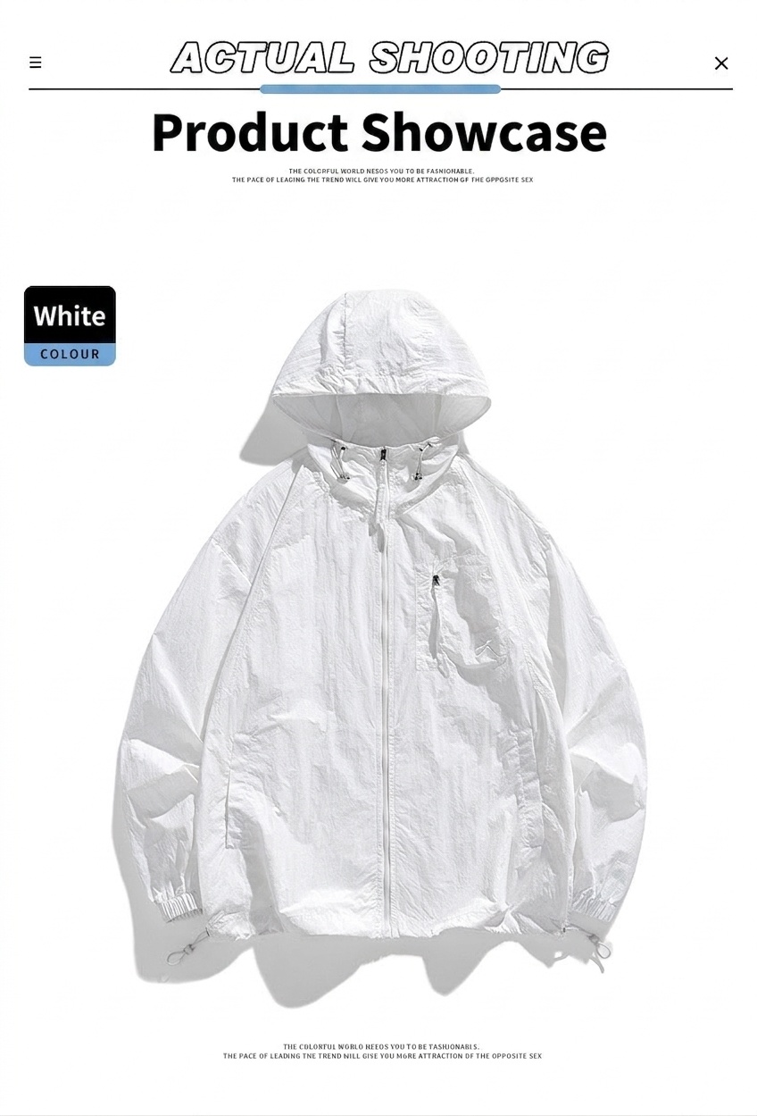 Men's Lightweight Hooded Sun Protection UPF50+ Jacket - Quick Dry