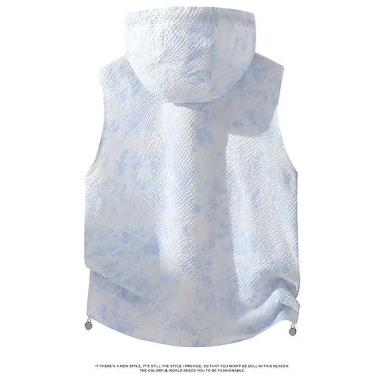 Chaleco ligero sin mangas con capucha para hombre, ideal para correr y actividades al aire libre.