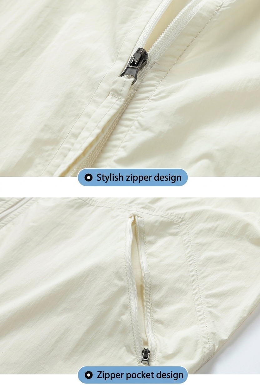 Chaqueta cortavientos ligera con capucha y bloques de color para hombre