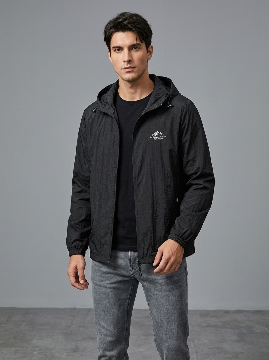 Veste légère à capuche pour homme avec protection UV UPF50+
