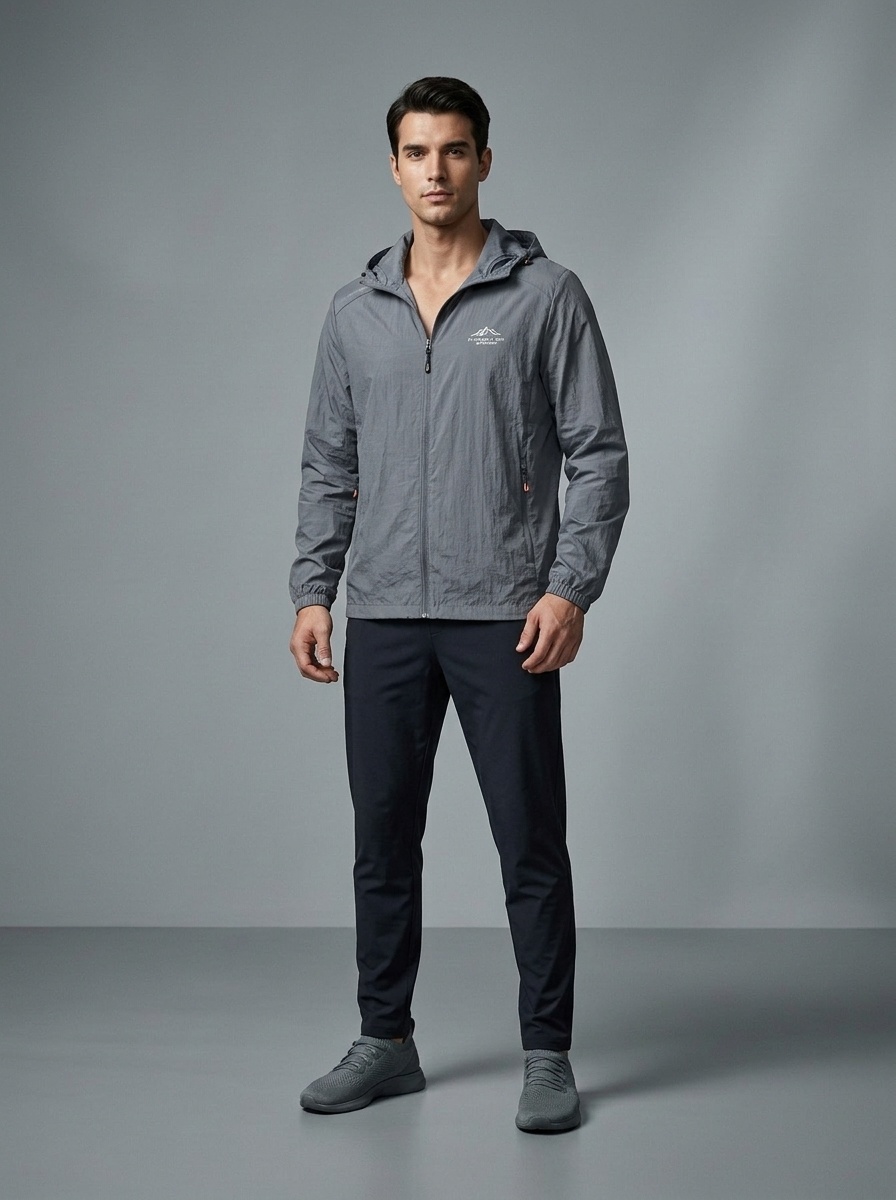 Veste légère à capuche pour homme avec protection UV UPF50+