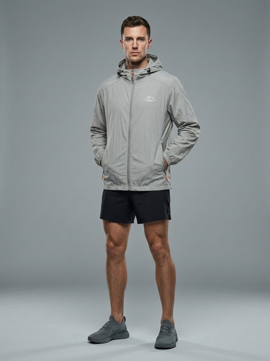 Veste légère à capuche pour homme avec protection UV UPF50+