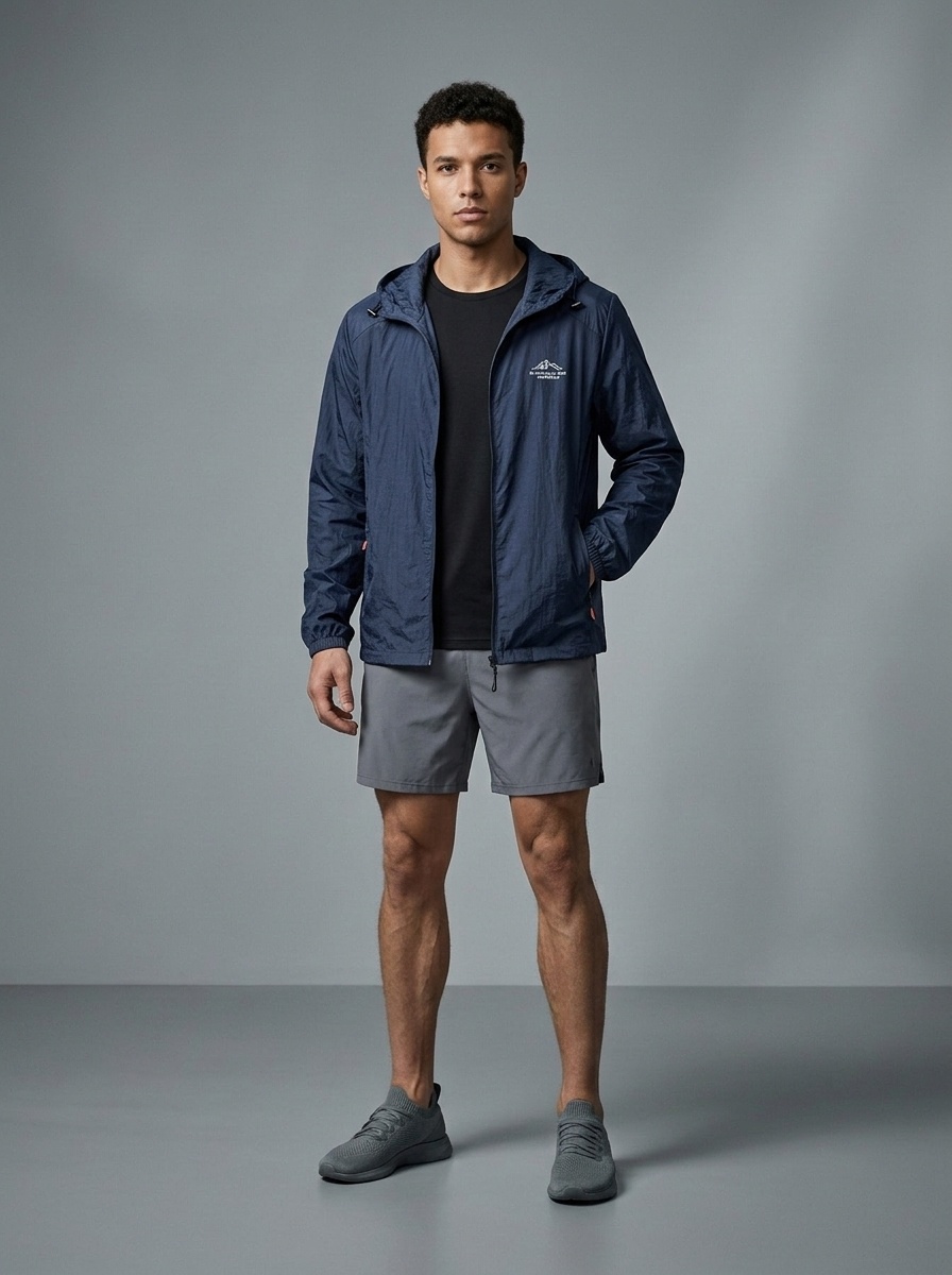 Veste légère à capuche pour homme avec protection UV UPF50+