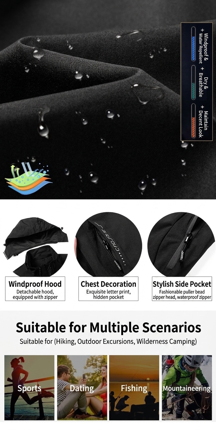 Couple's Outdoor Windbreaker Jacket