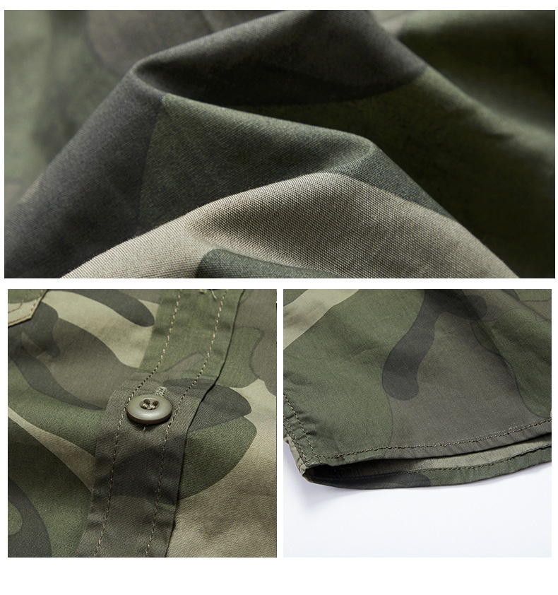 Men's Camouflage Long Sleeve Military Style Shirt