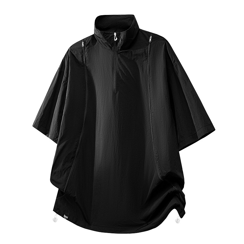 Unisex Lightweight Half-Zip Active Poncho Top