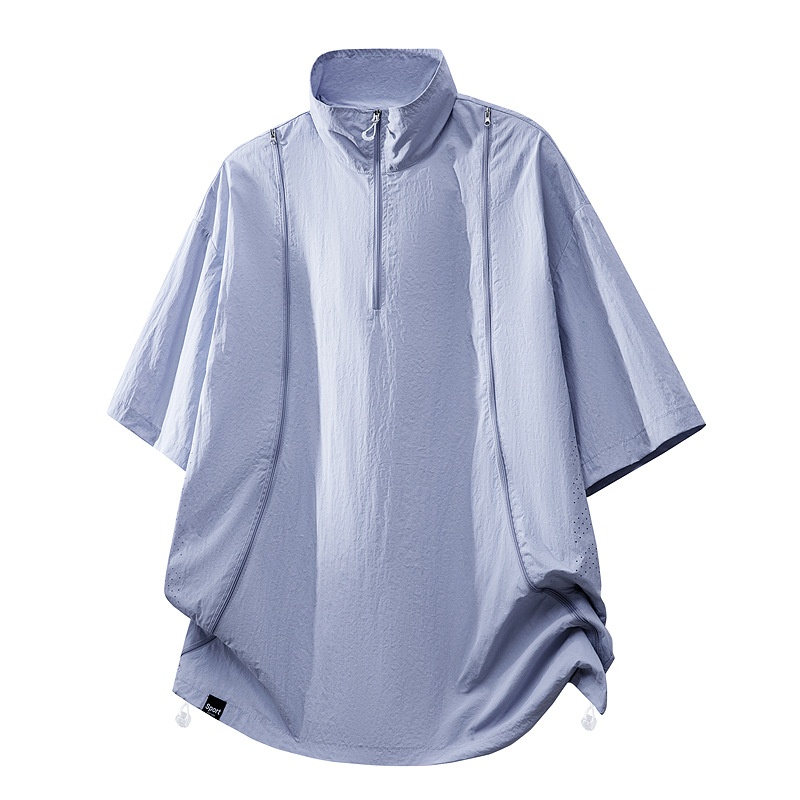 Unisex Lightweight Half-Zip Active Poncho Top
