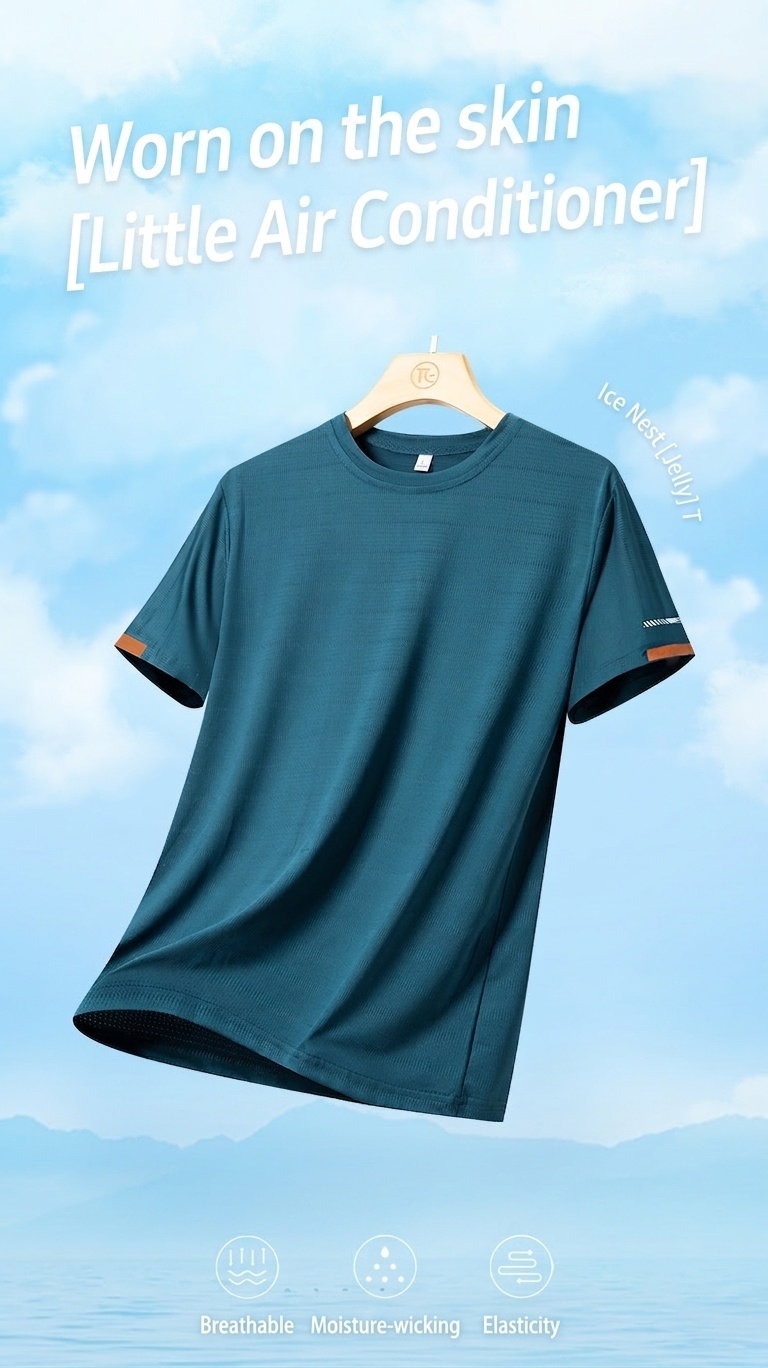 Camiseta de hombre de secado rápido y alto rendimiento.