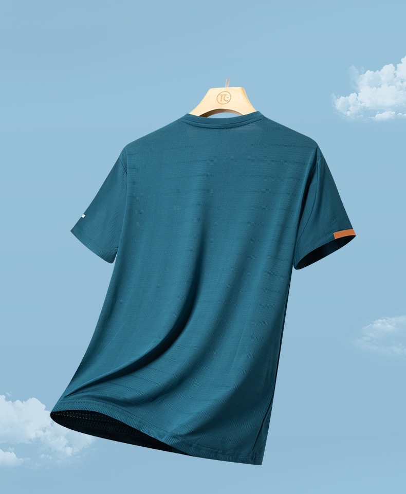 Camiseta de hombre de secado rápido y alto rendimiento.