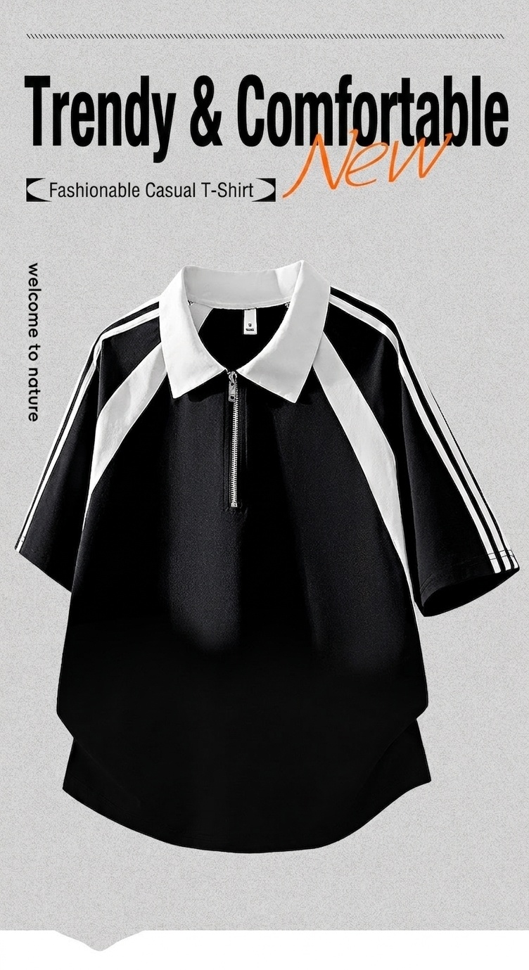 Damen-Poloshirt mit Viertelreißverschluss – Sportliches Kurzarmtop